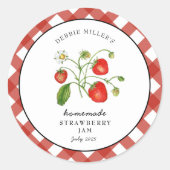 Sticker Rond Vintage pot Mason maison aux fraises (Devant)