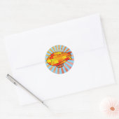 Sticker Rond Vintage Print Blimon Ballon Sunny Sky (Enveloppe)