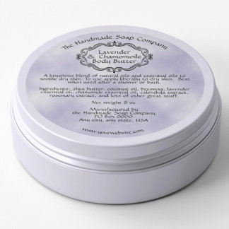 Sticker Rond Vintage Purple Parchment Body Butter Jar Label