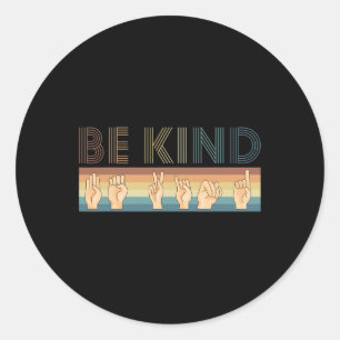 Sticker Rond Vintage Retro Be Genre DEAF Deafe Sensibilisation