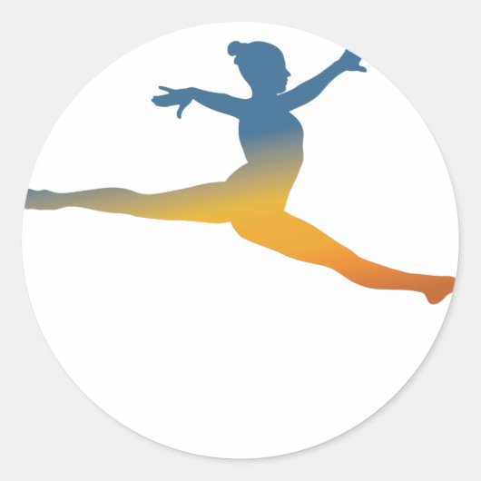 Sticker Rond Vintage retro saut de filles gymnastique (Devant)