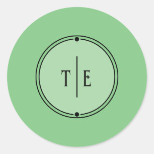 Sticker Rond Vintage romantique Inspiré Pale Green Mariage