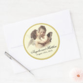 Sticker Rond Vintage Romantique Premier Kiss (Enveloppe)