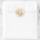Sticker Rond Vintage Rose Allure Chic Shabby (Sac)
