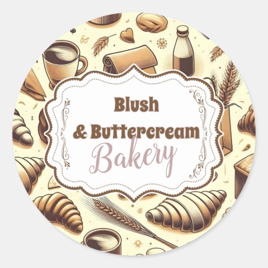 Sticker Rond Vintage Rustic Bakery (Devant)