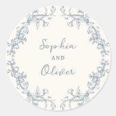 Sticker Rond Vintage Rustique Mariage de cadre (Devant)