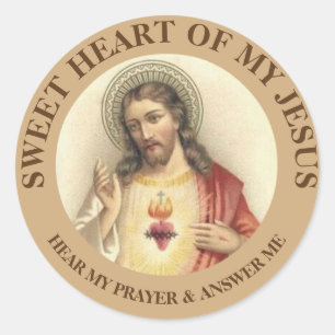 Sticker Rond Vintage Sacred Heart de Jésus