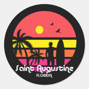 Sticker Rond Vintage Saint Augustine Floride