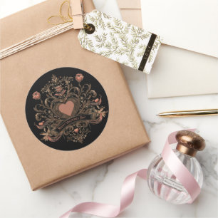 Sticker Rond Vintage Saint Valentin victorienne