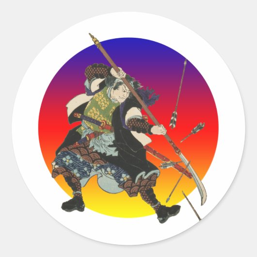Sticker Rond Vintage Samurai (Devant)