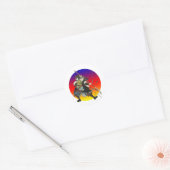 Sticker Rond Vintage Samurai (Enveloppe)