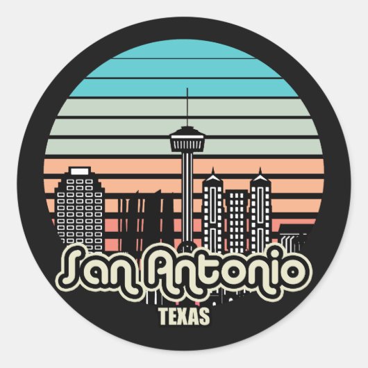 Sticker Rond Vintage San Antonio Texas (Devant)