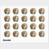 Sticker Rond vintage scripts lily Paris Eiffel Tower (Feuille)