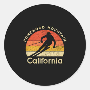 Sticker Rond Vintage Ski Homewood Mountain California