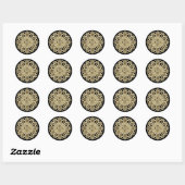 Sticker Rond Vintage Steampunk Victorian Fancy Horloge (Feuille)