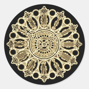 Sticker Rond Vintage Steampunk Victorian Fancy Horloge