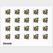 Sticker Rond Vintage strawberries (Feuille)