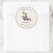 Sticker Rond Vintage style Grape Jelly on Off White (Sac)