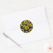 Sticker Rond Vintage sunflower (Enveloppe)