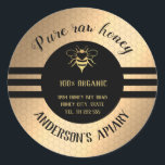 Sticker Rond Vintage tendance pot de miel abeille apiary classi<br><div class="desc">apiaire vintage à la mode de miel</div>