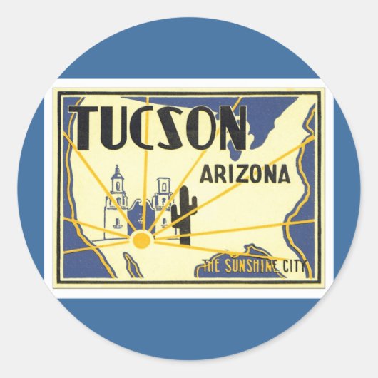 Sticker Rond Vintage Tucson Arizona (Devant)
