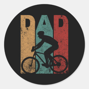 Sticker Rond Vintage Vélo Papa Cycliste Cycliste Papa Père &#