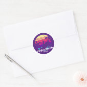 Sticker Rond Vintage Venice Beach California Sunset (Enveloppe)