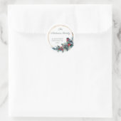 Sticker Rond Vintage Winter Bird Pine Adresse (Sac)