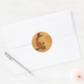 Sticker Rond Vintage Worn Koi Poisson Design (Enveloppe)
