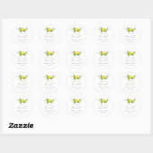 Sticker Rond Vintages citrons Mariage Prenez une gâterie (Feuille)