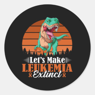 Sticker Rond Vintages Faisons de la leucémie Dinosaure Sauru Ex