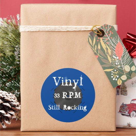 Sticker Rond Vinyl 33 tr/min Encore Rocking Record (vacances)