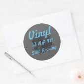 Sticker Rond Vinyl 33 tr/min Toujours Rocking Blue (Enveloppe)