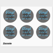 Sticker Rond Vinyl 33 tr/min Toujours Rocking Blue (Feuille)