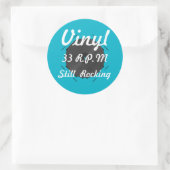 Sticker Rond Vinyl 33 tr/min Toujours Rotation 3 Turquoise/Blan (Sac)