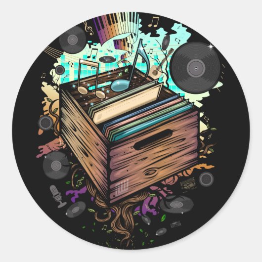 Sticker Rond Vinyl Crate (Devant)
