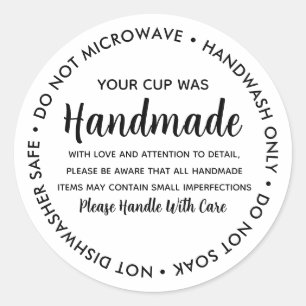 Sticker Rond Vinyl Mugs Tumbler Cup Drinkware Care Instruction