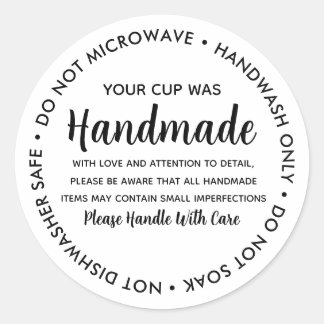 Sticker Rond Vinyl Mugs Tumbler Cup Drinkware Care Instruction
