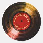 Sticker Rond Vinyl Record RED (Devant)