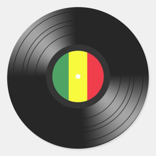 Sticker Rond Vinyl reggae (Devant)
