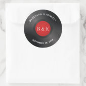 Sticker Rond Vinyle avec nom en monogramme Rock And Roll Rouge  (Sac)