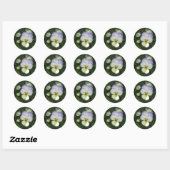 Sticker Rond Viola Pansy ~ Crème lavande (Feuille)