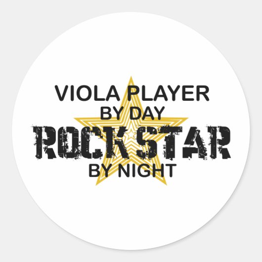 Sticker Rond Viola Rock Star par nuit (Devant)