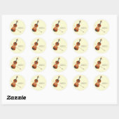 Sticker Rond Viola Violon Musique Enseignant Musicien (Feuille)