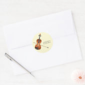 Sticker Rond Viola Violon Musique Enseignant Musicien (Enveloppe)