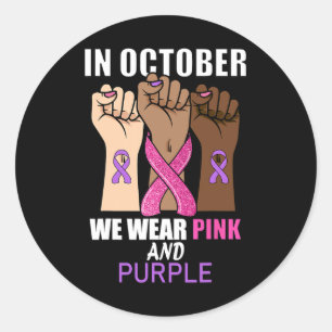 Sticker Rond Violence Cancer du sein Mois de sensibilisation Ru