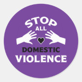 Sticker Rond Violence domestique (Devant)