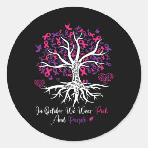 Sticker Rond Violence familiale Mois de sensibilisation au canc