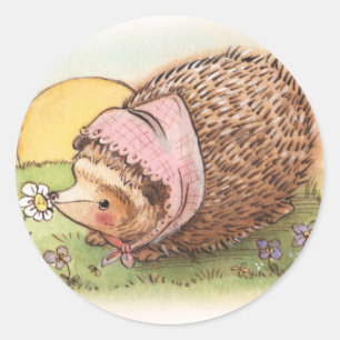 Sticker Rond Violer le hérisson