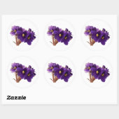 Sticker Rond Violet africain (Feuille)